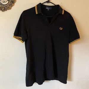 Fred Perry Polo Black and Yellow